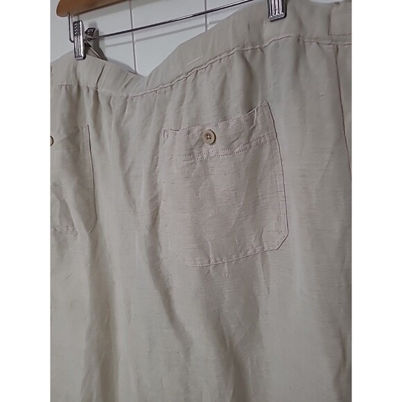 Cubavera Mens Size XXL 44 46 Beige Oatmeal Wide Leg Drawstring Linen Blend Pants - Picture 7 of 10